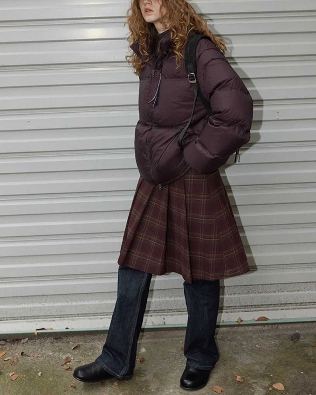 Retro Pleated Check Skirt　SK010