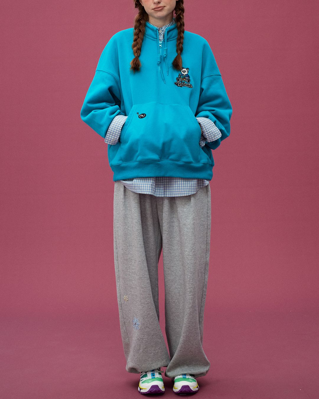 Floral Drawstring Wide Pants　PT001