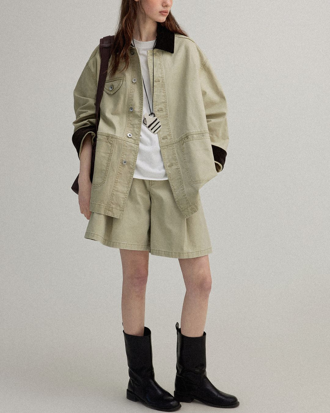 Contrast Color Work Jacket ＆ Shorts　JK015