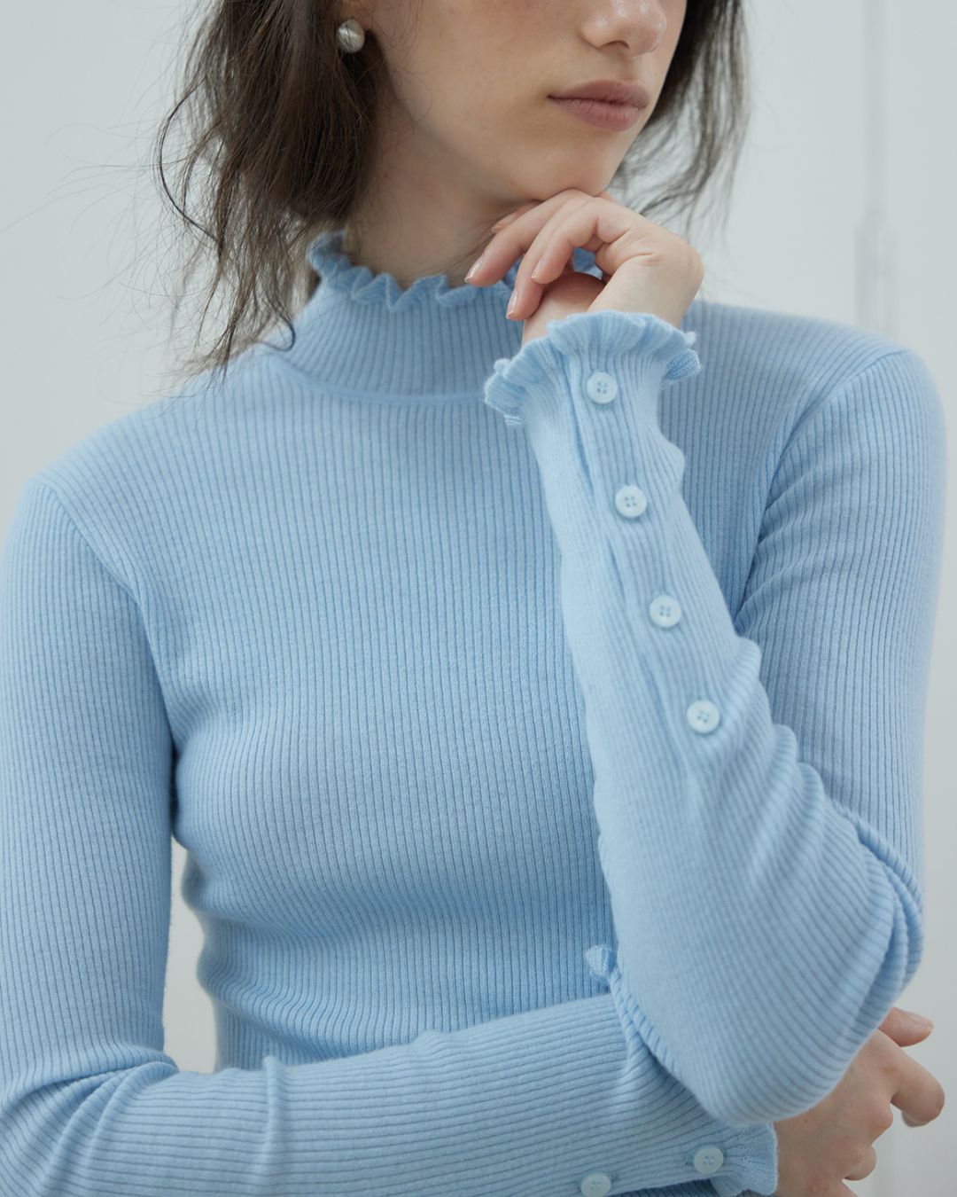 Frill High Neck Knit　KN017