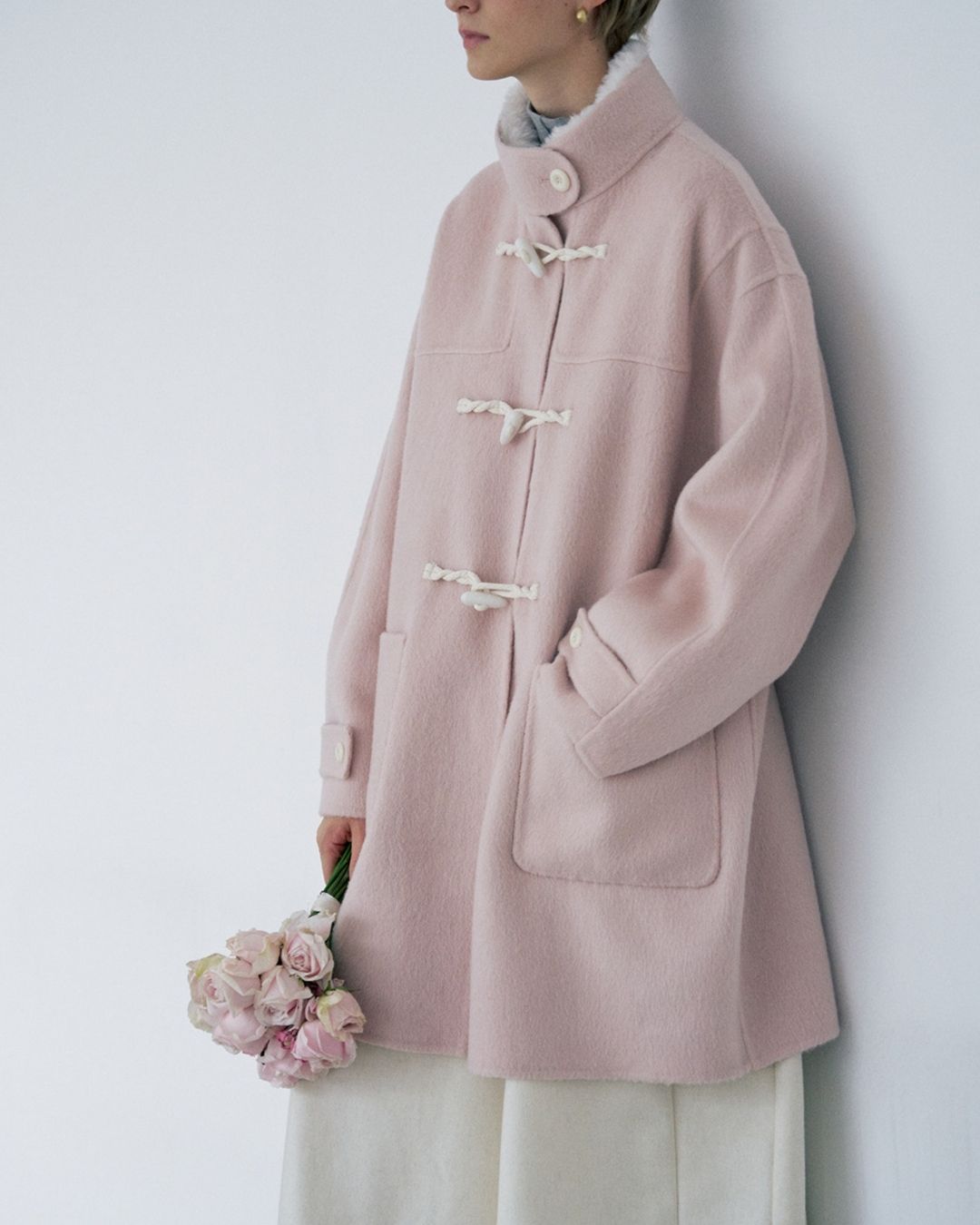 Stand Collar Duffle Check Coat　CT031