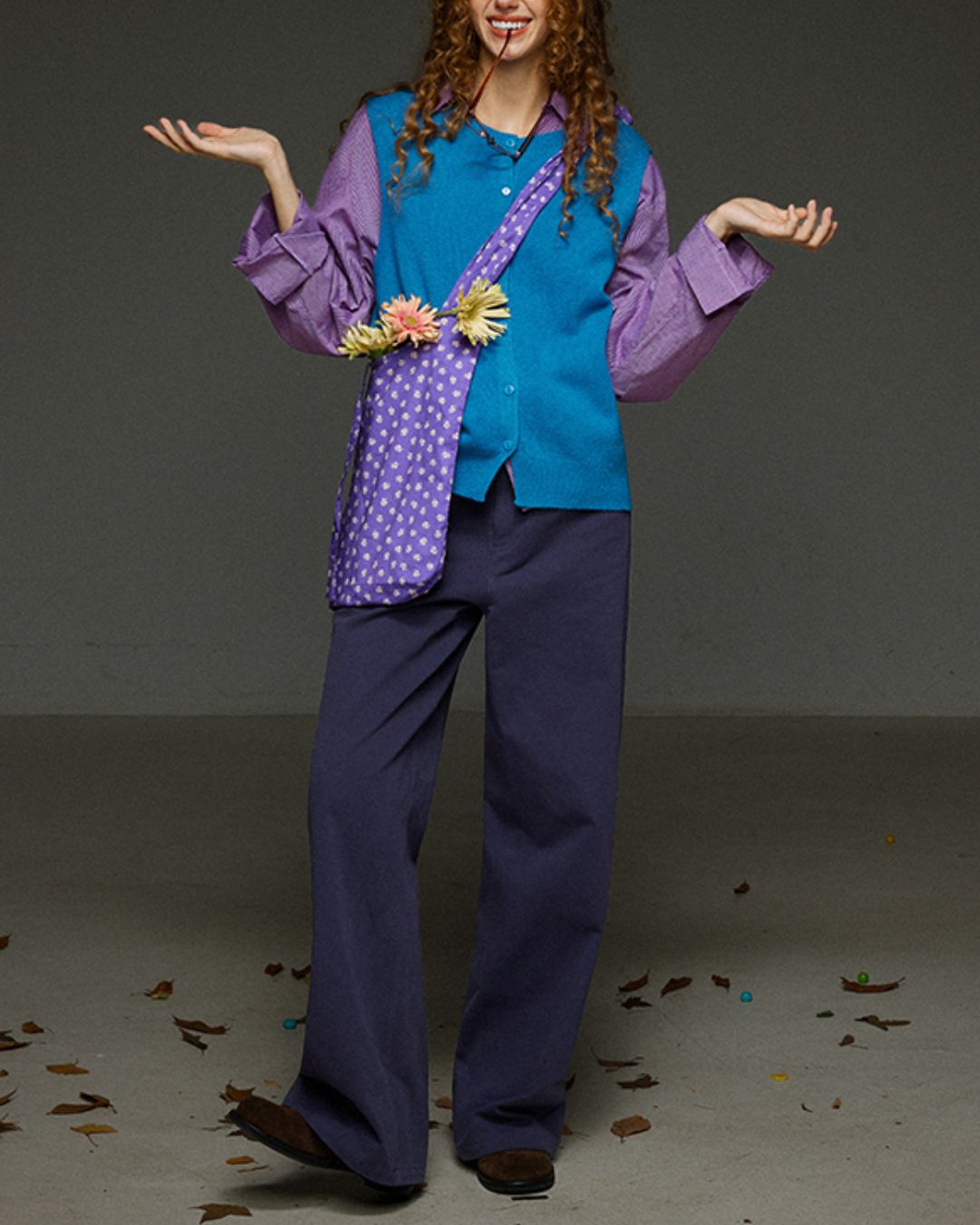 Retro Knit Front Button Vest　KN034