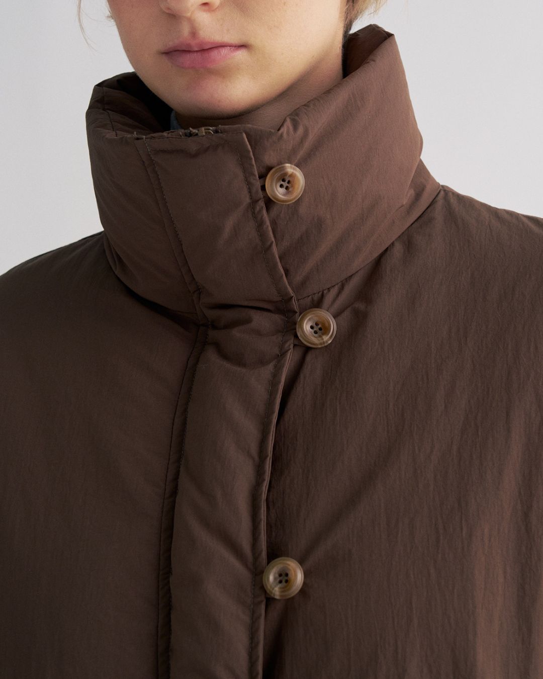 White Duck Down Gathered Jacket　JK079