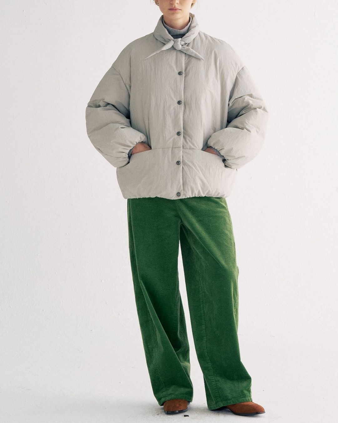 Detachable Scarf Puffer Down Jacket　JK080