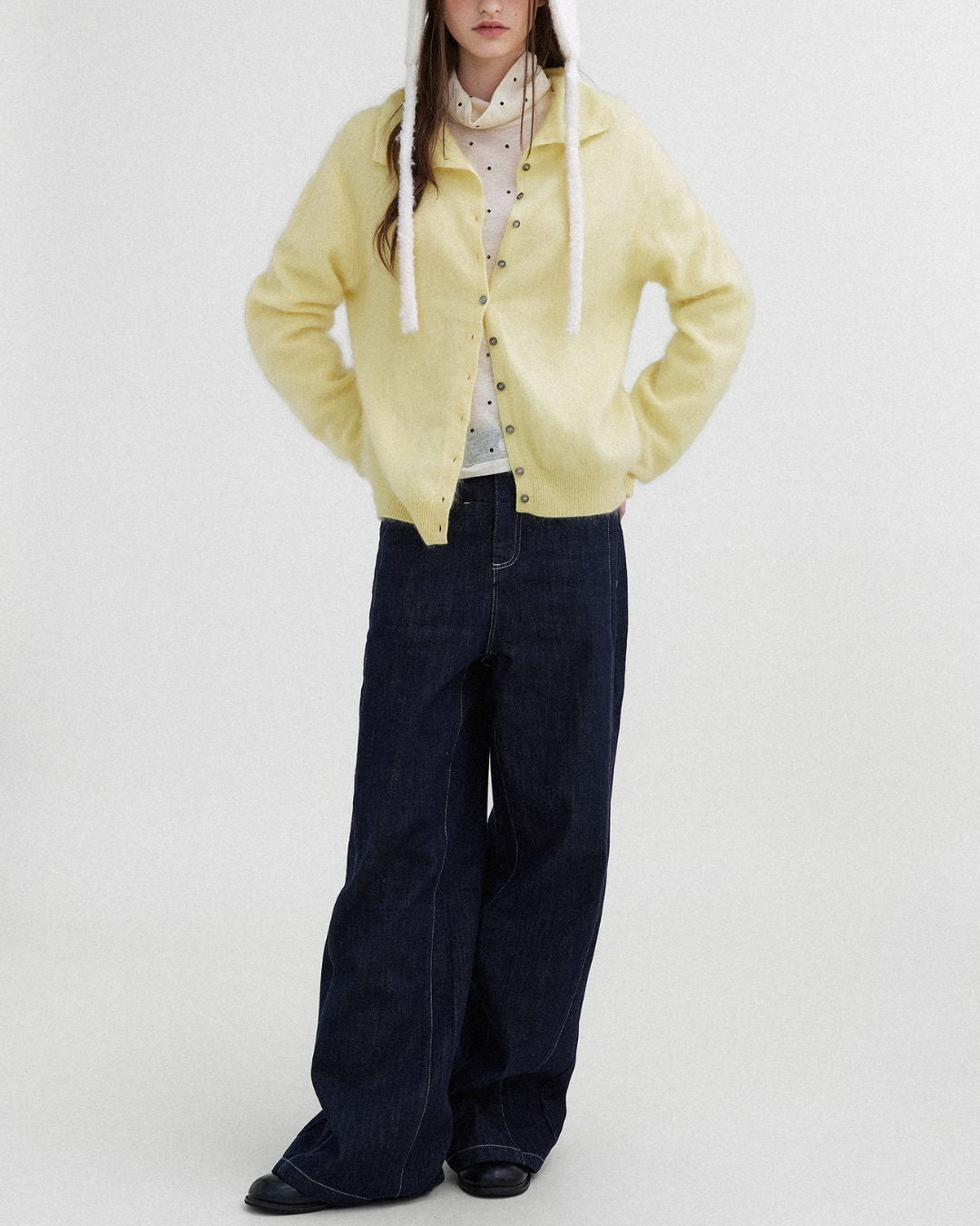 Wool Cashmere Knit Cardigan　KN038