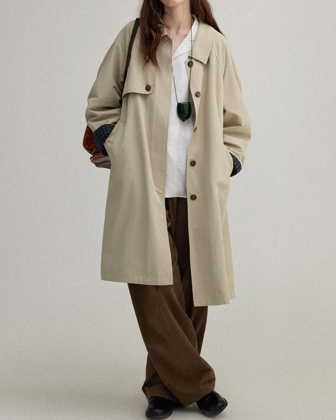 Back Pleated Trench Coat　CT001