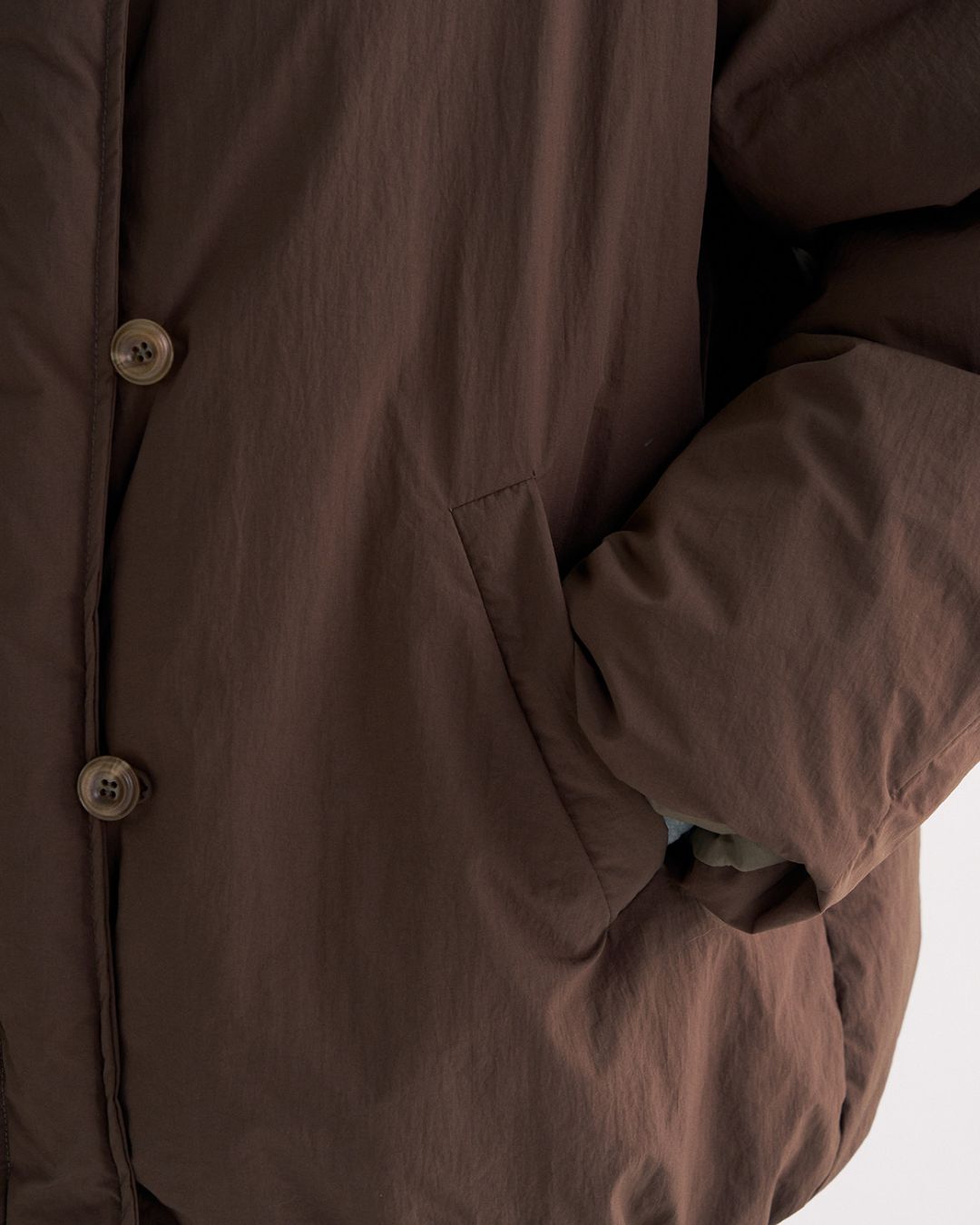 White Duck Down Gathered Jacket　JK079