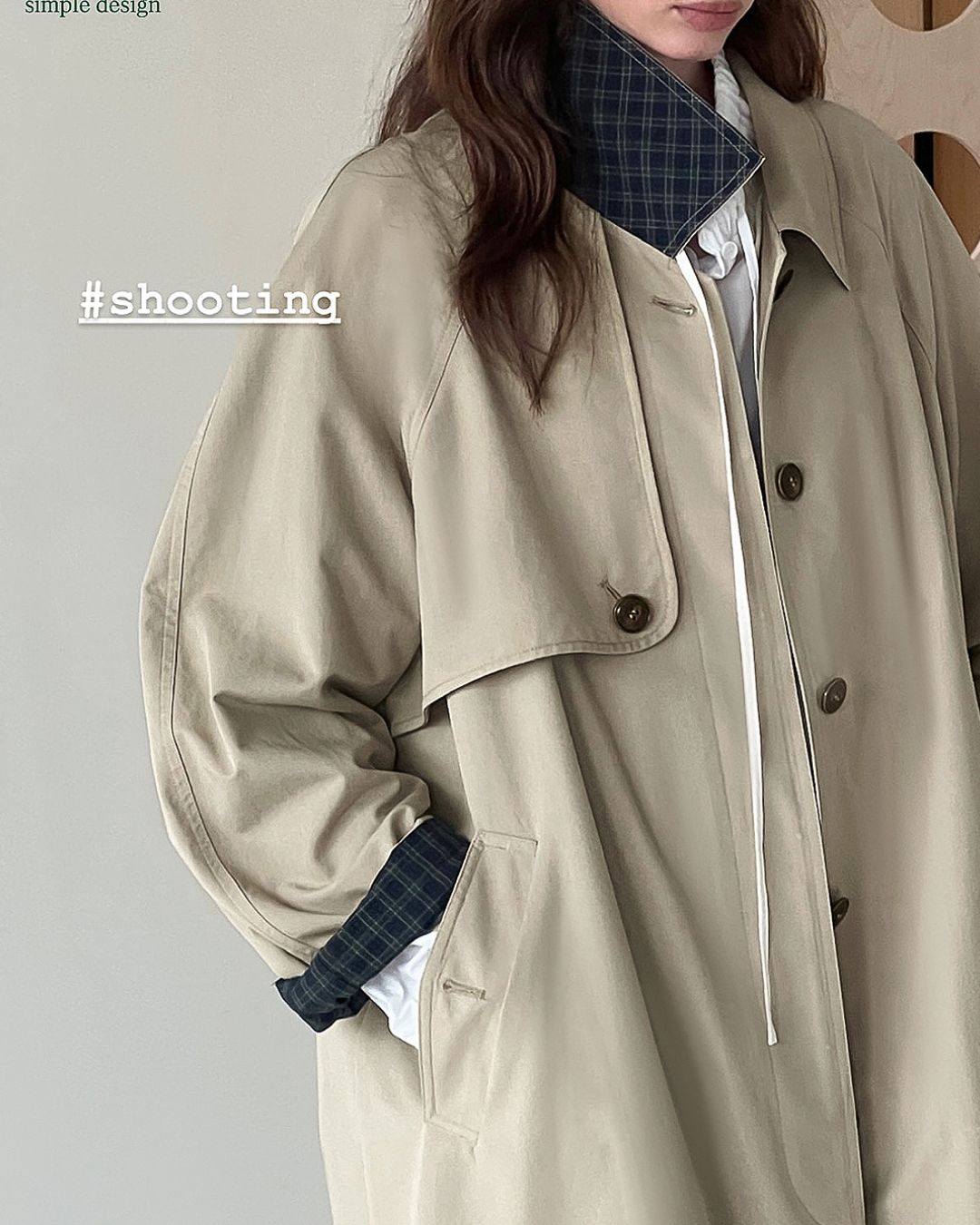 Back Pleated Trench Coat　CT001