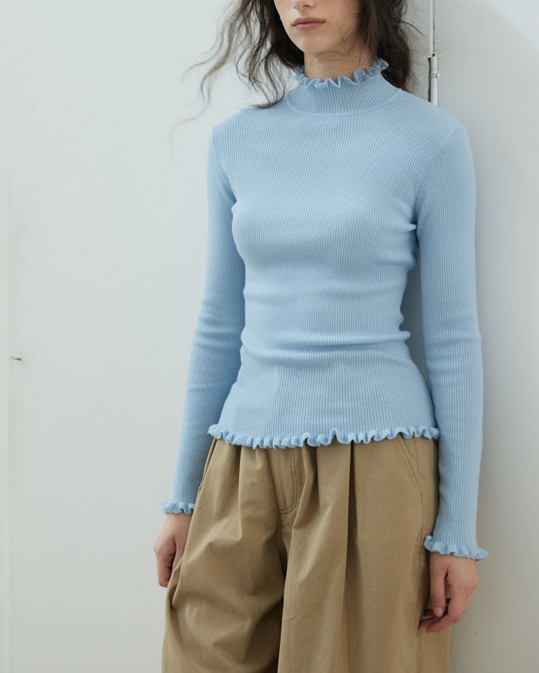 Frill High Neck Knit　KN017