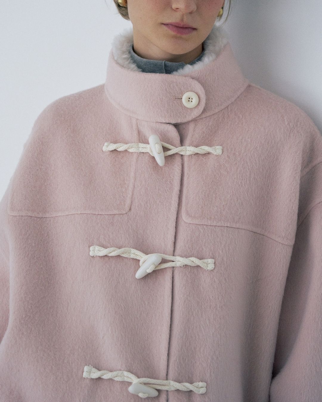Stand Collar Duffle Check Coat　CT031