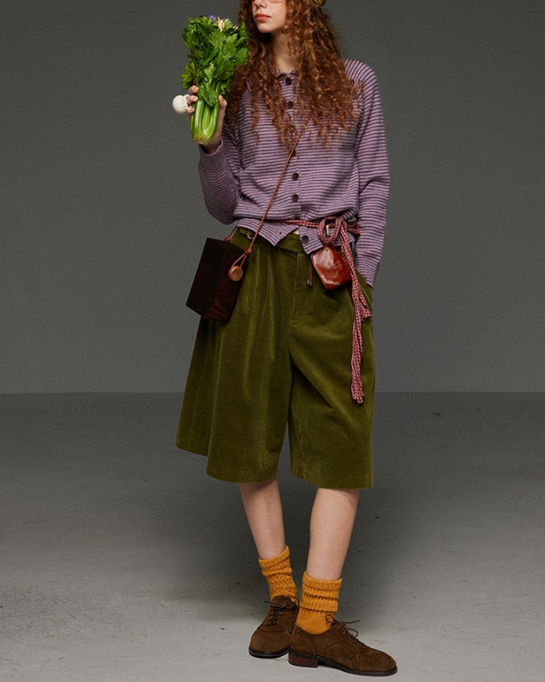 Corduroy Wide Half Pants　PT015