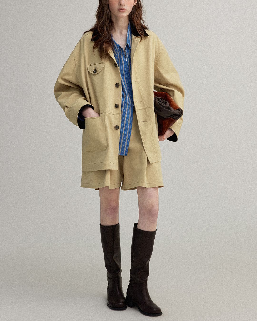Contrast Color Work Jacket ＆ Shorts　JK015