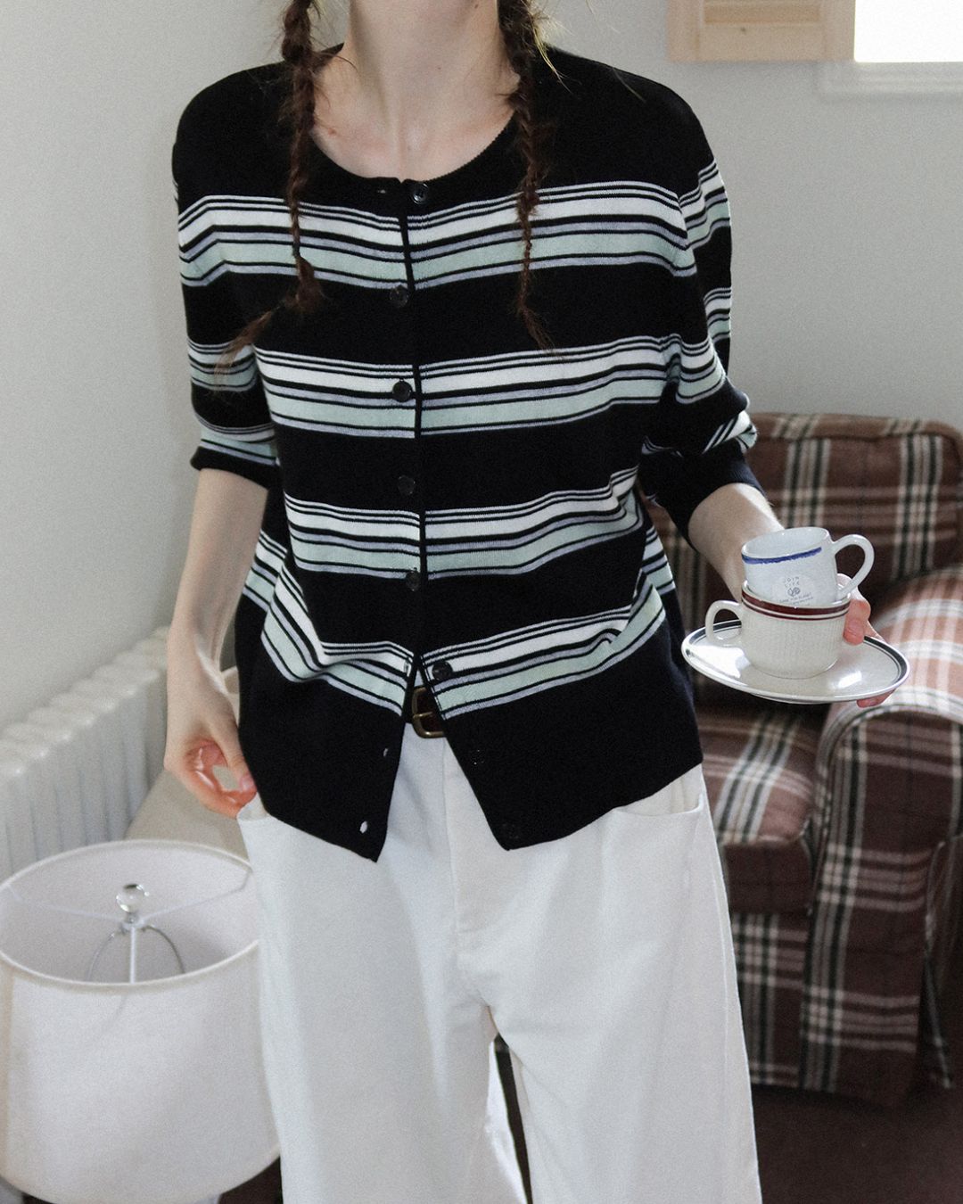 Border Knit Cardigan　KN021