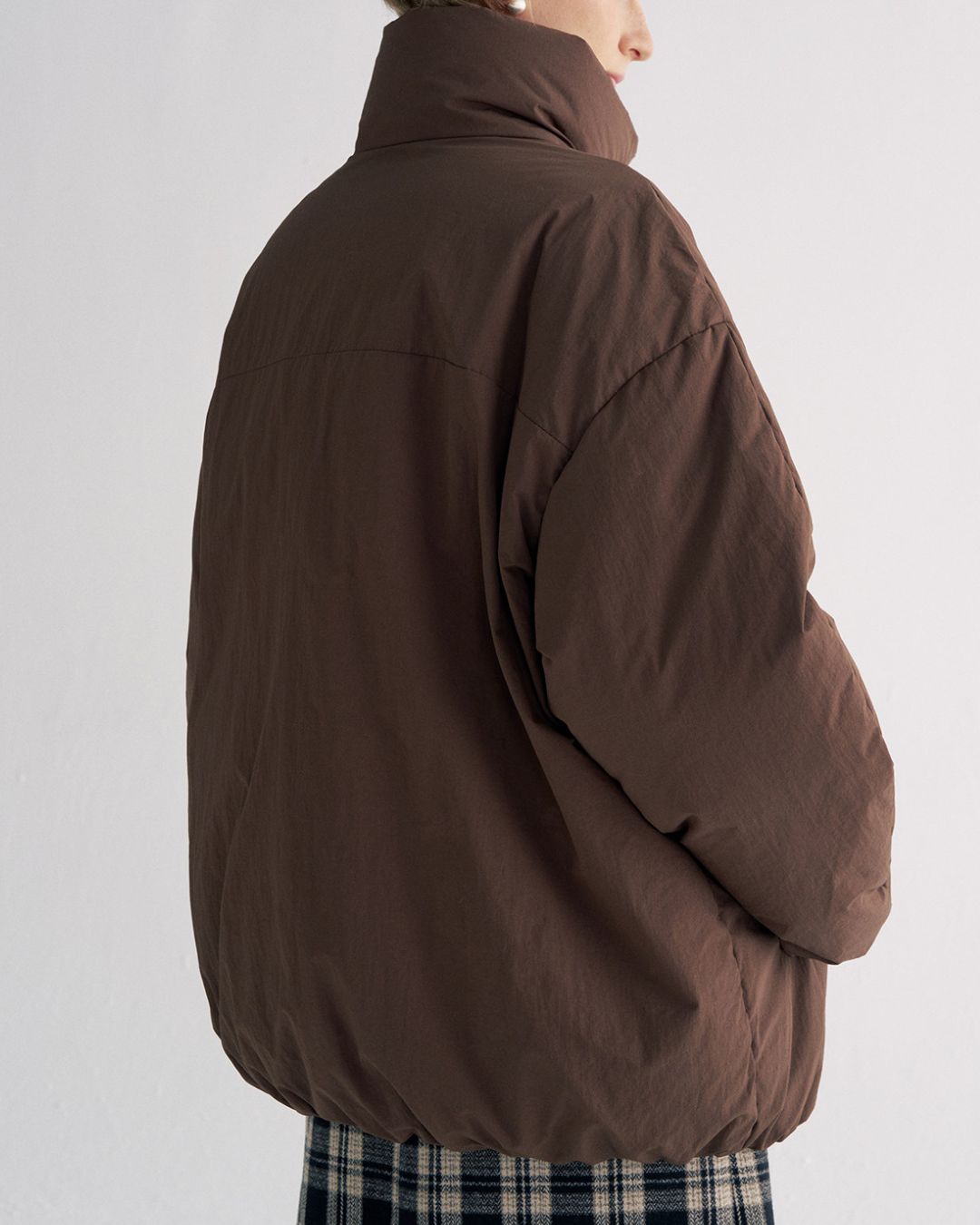 White Duck Down Gathered Jacket　JK079