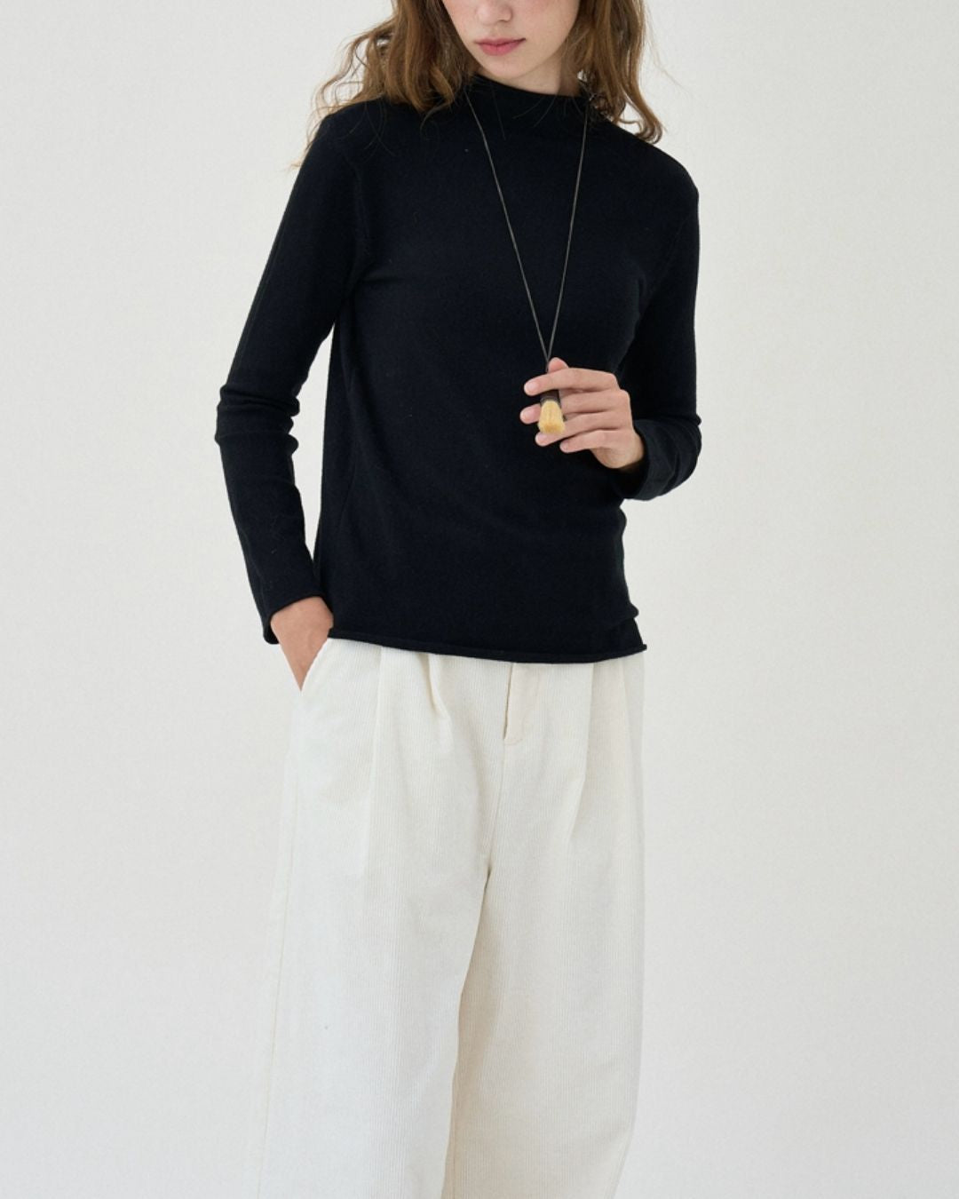 Mock Neck Seamless Knit　KN077