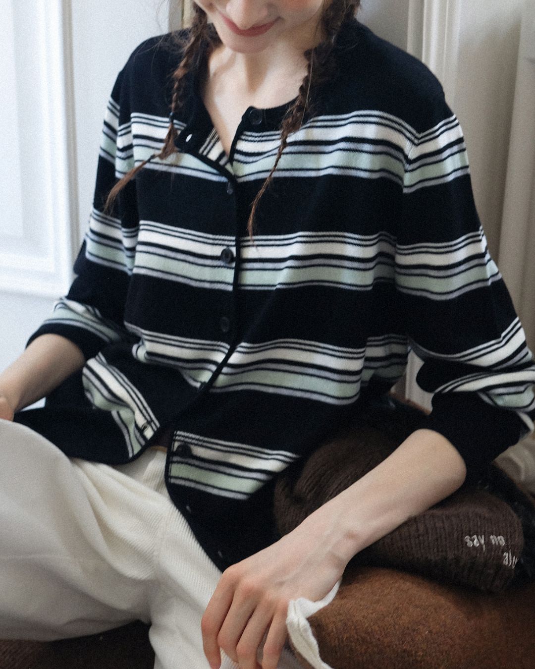 Border Knit Cardigan　KN021