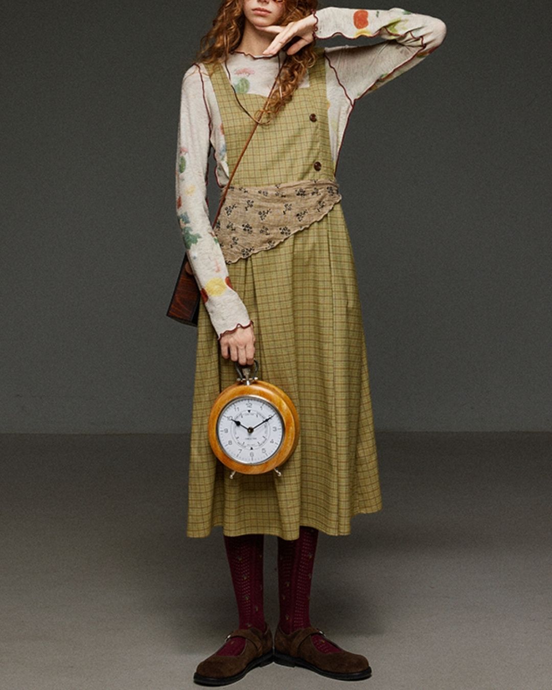 Mellow Frill Stitch Print T-shirt　LT011