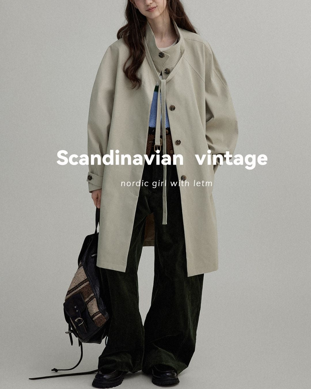 Stand Collar A-line Coat　CT002