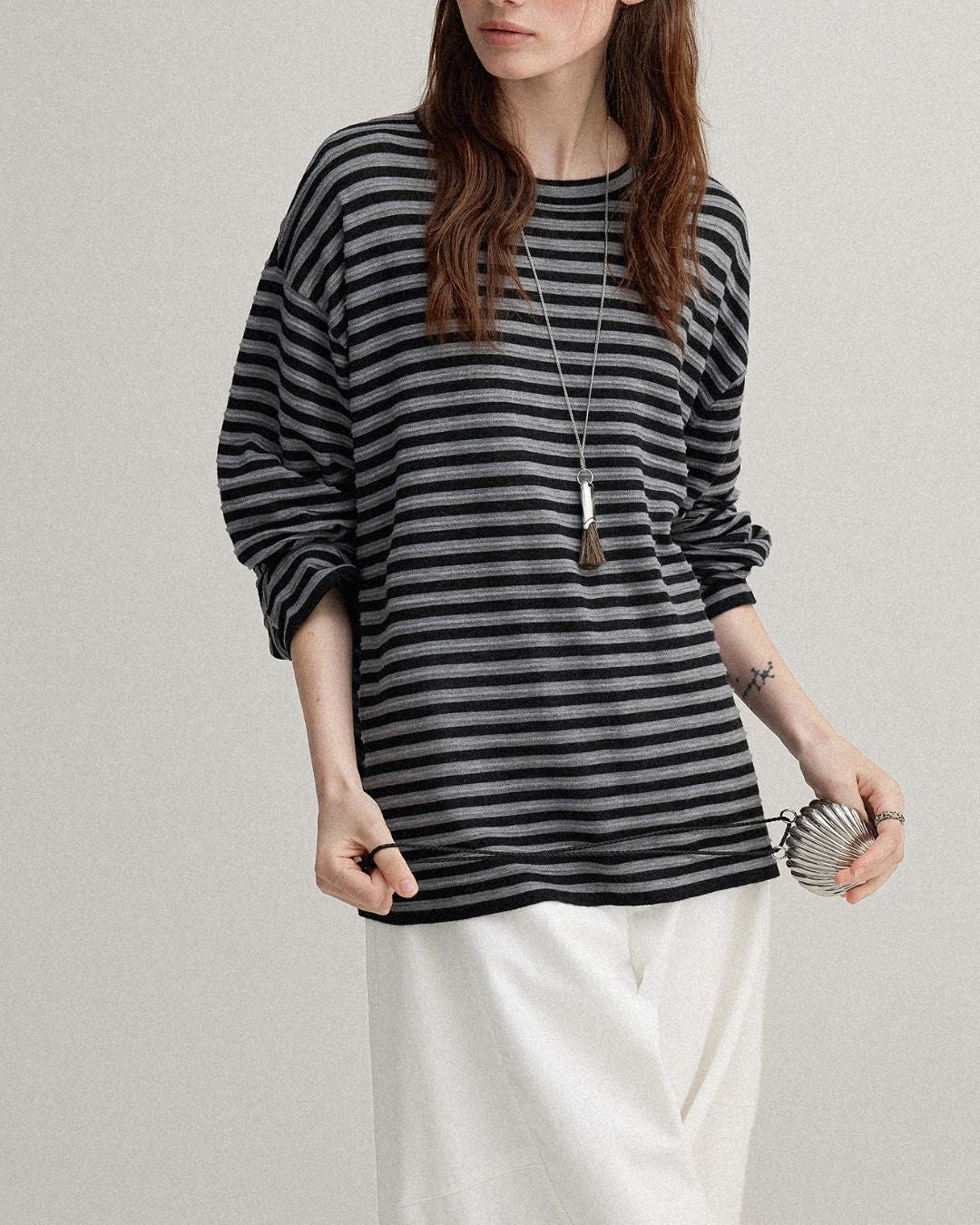 Striped Knit T-shirt　KN018