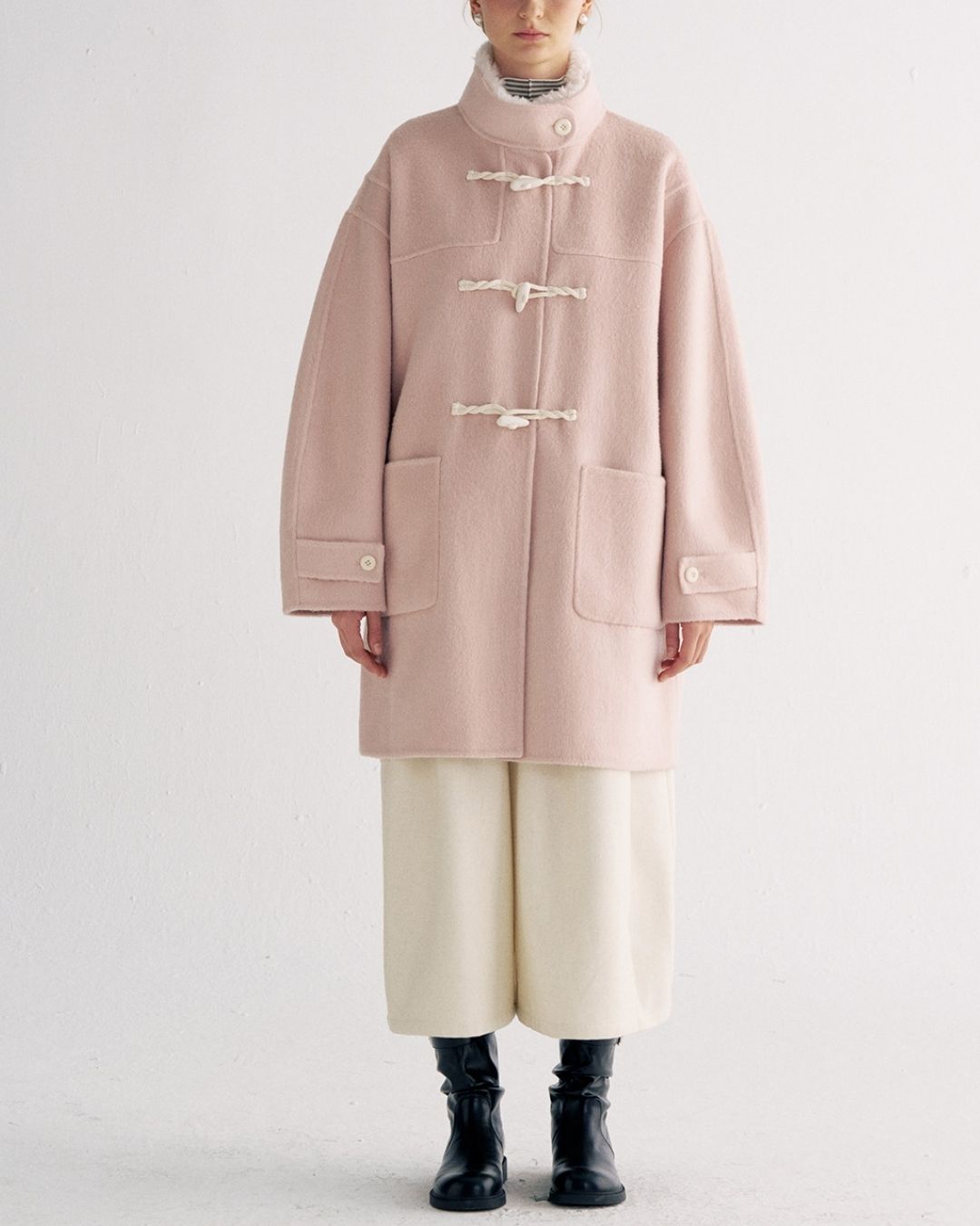 Stand Collar Duffle Check Coat　CT031