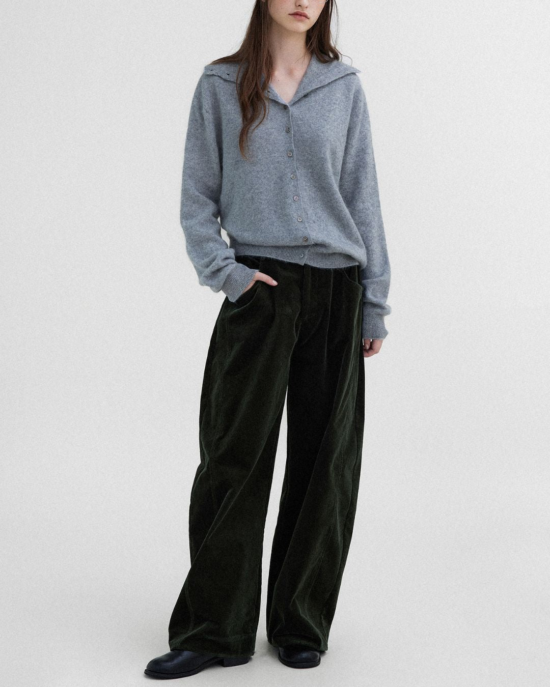 Wool Cashmere Knit Cardigan　KN038