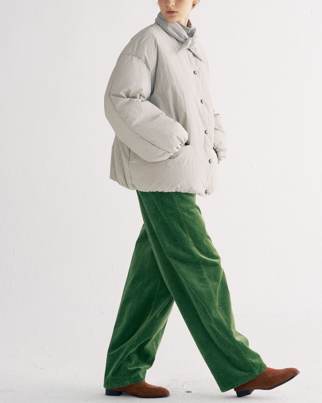 Detachable Scarf Puffer Down Jacket　JK080