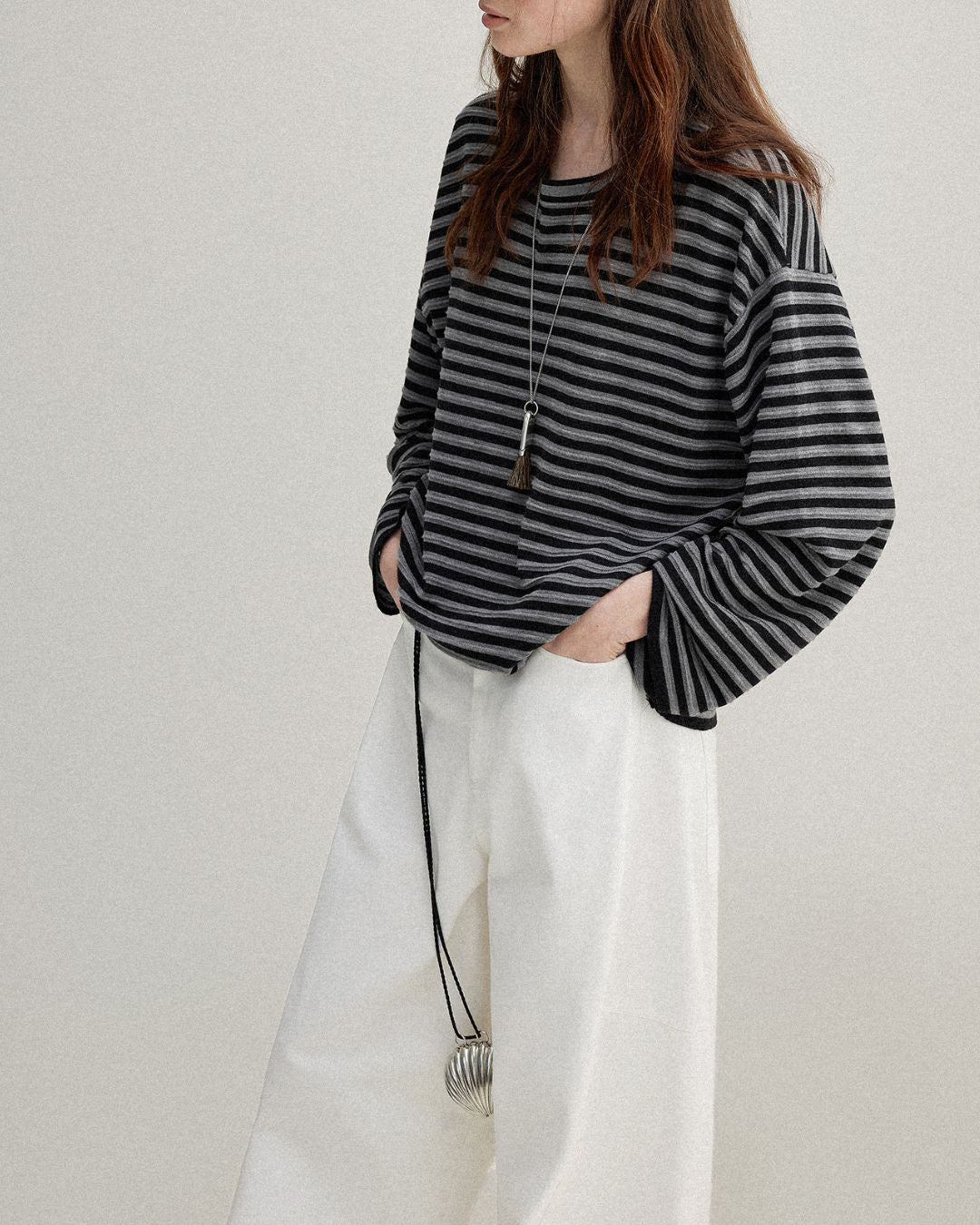 Striped Knit T-shirt　KN018