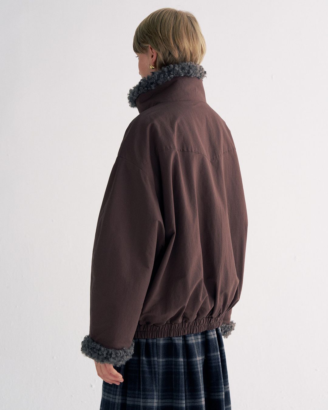 Stand-up Boa Collar Padded Jacket　JK077