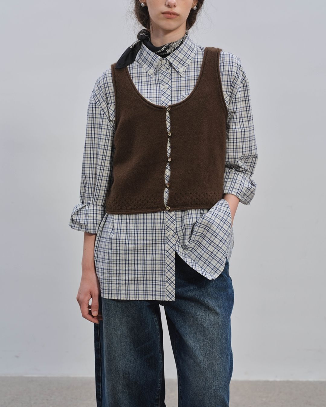Retro Check Loose Shirt　LS024