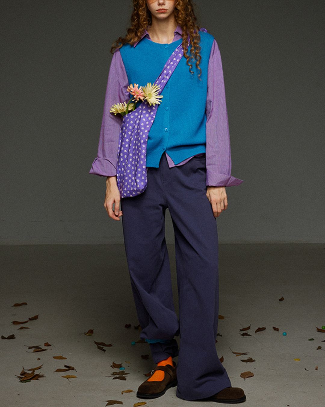 Retro Knit Front Button Vest　KN034