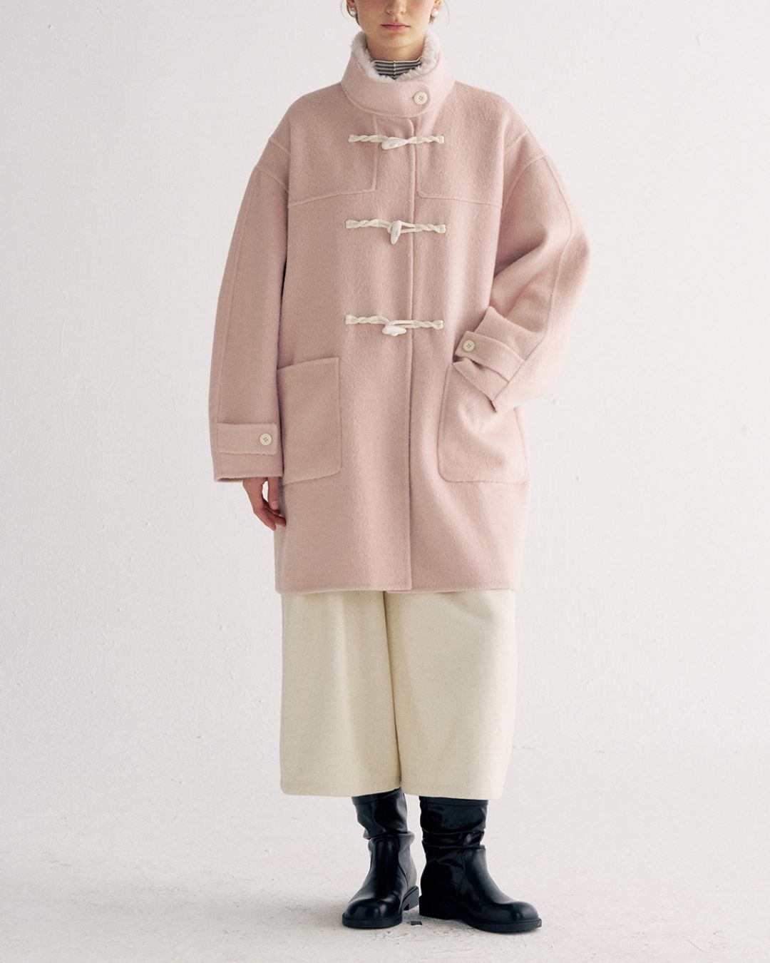 Stand Collar Duffle Check Coat　CT031