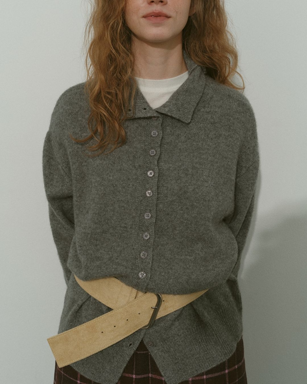 High-neck Knit Cardigan　KN074