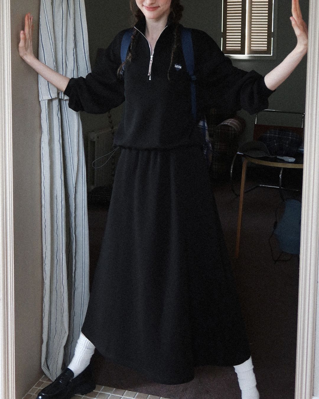 Heart Half-zip Sweat & Skirt　SW004