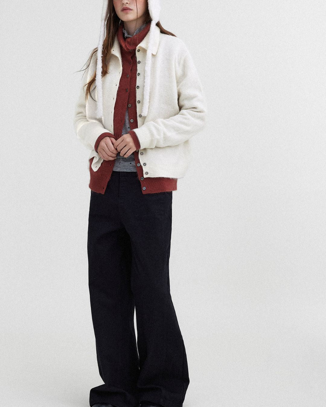 Wool Cashmere Knit Cardigan　KN038