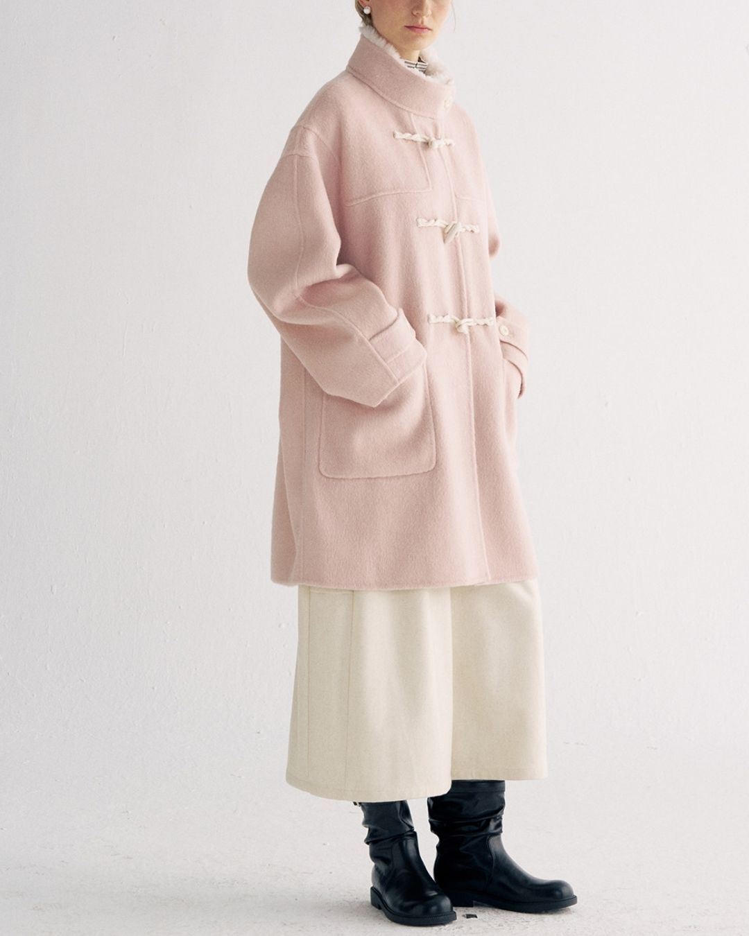 Stand Collar Duffle Check Coat　CT031