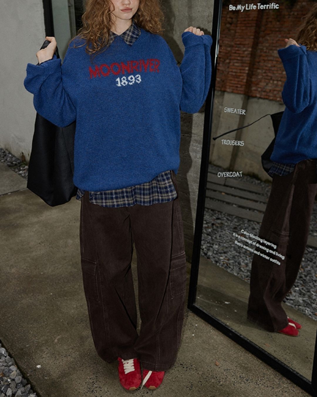 Oversized Checked Cotton Shirt　LS034