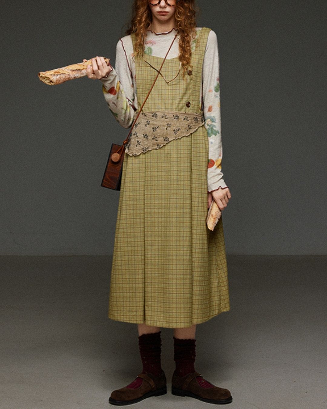 Mellow Frill Stitch Print T-shirt　LT011