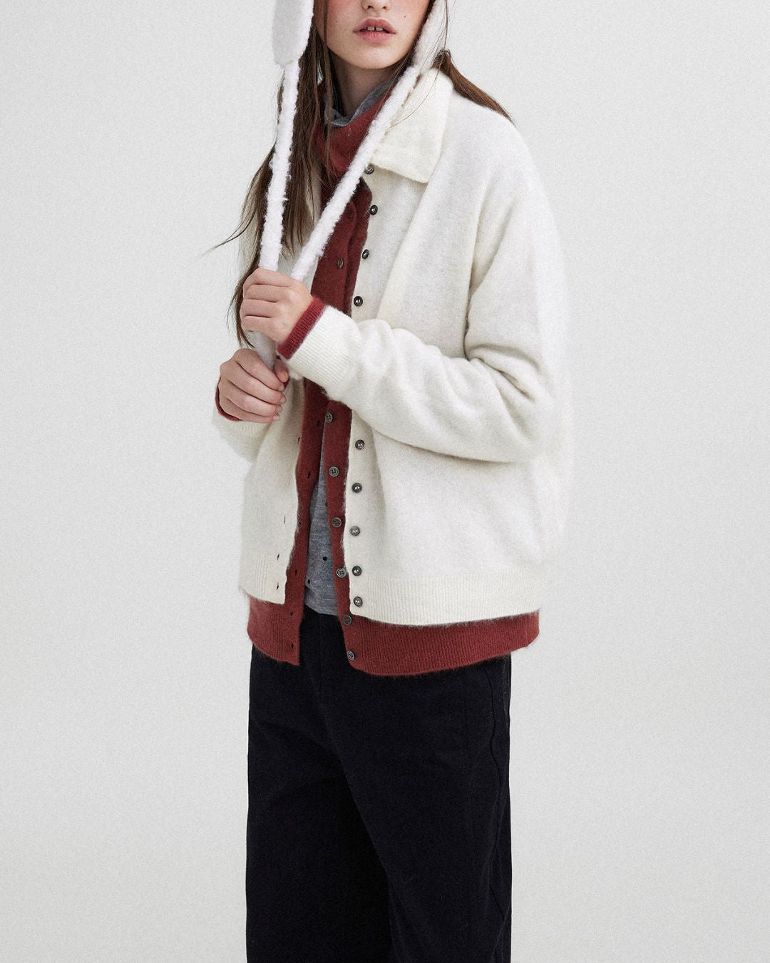 Wool Cashmere Knit Cardigan　KN038