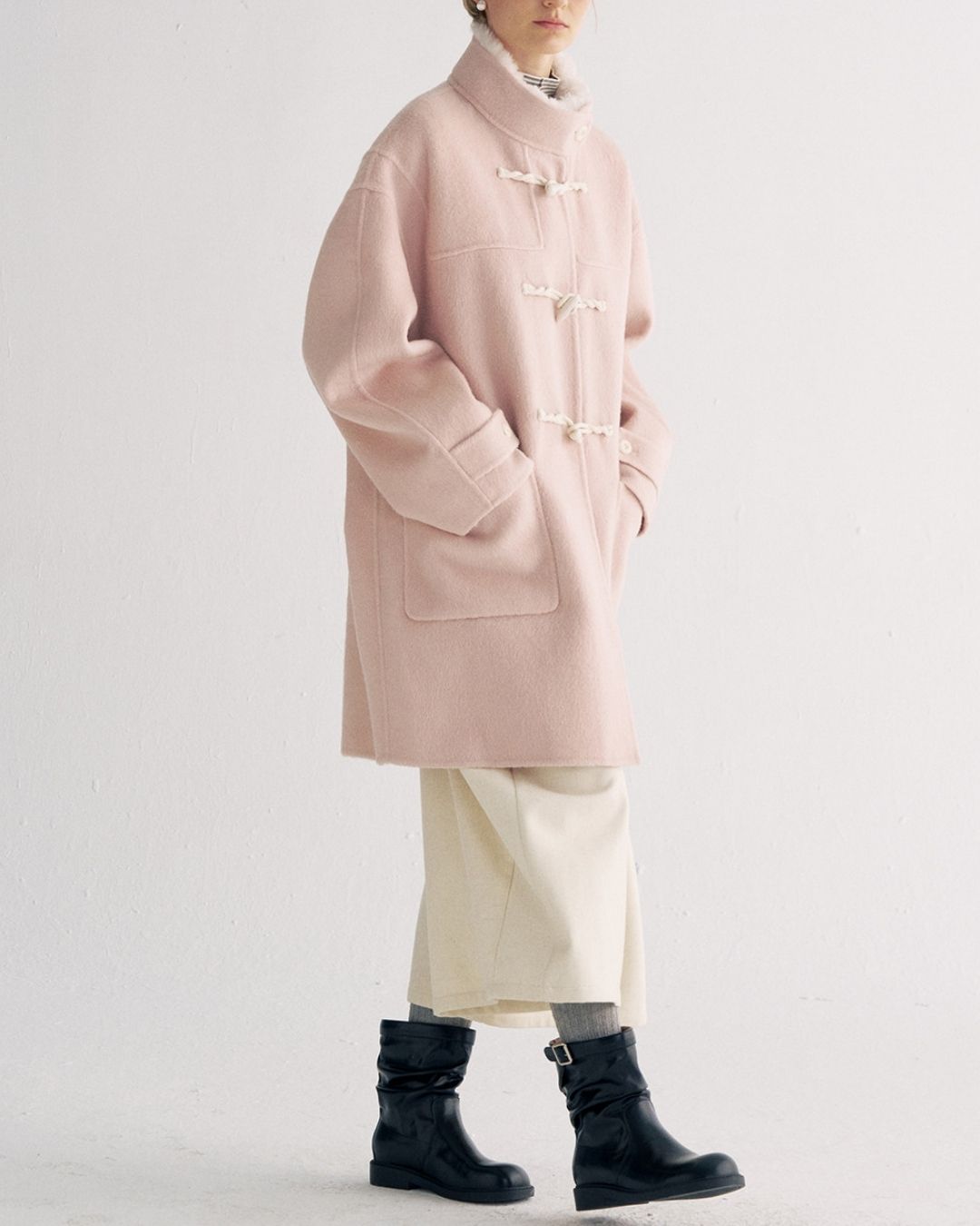 Stand Collar Duffle Check Coat　CT031