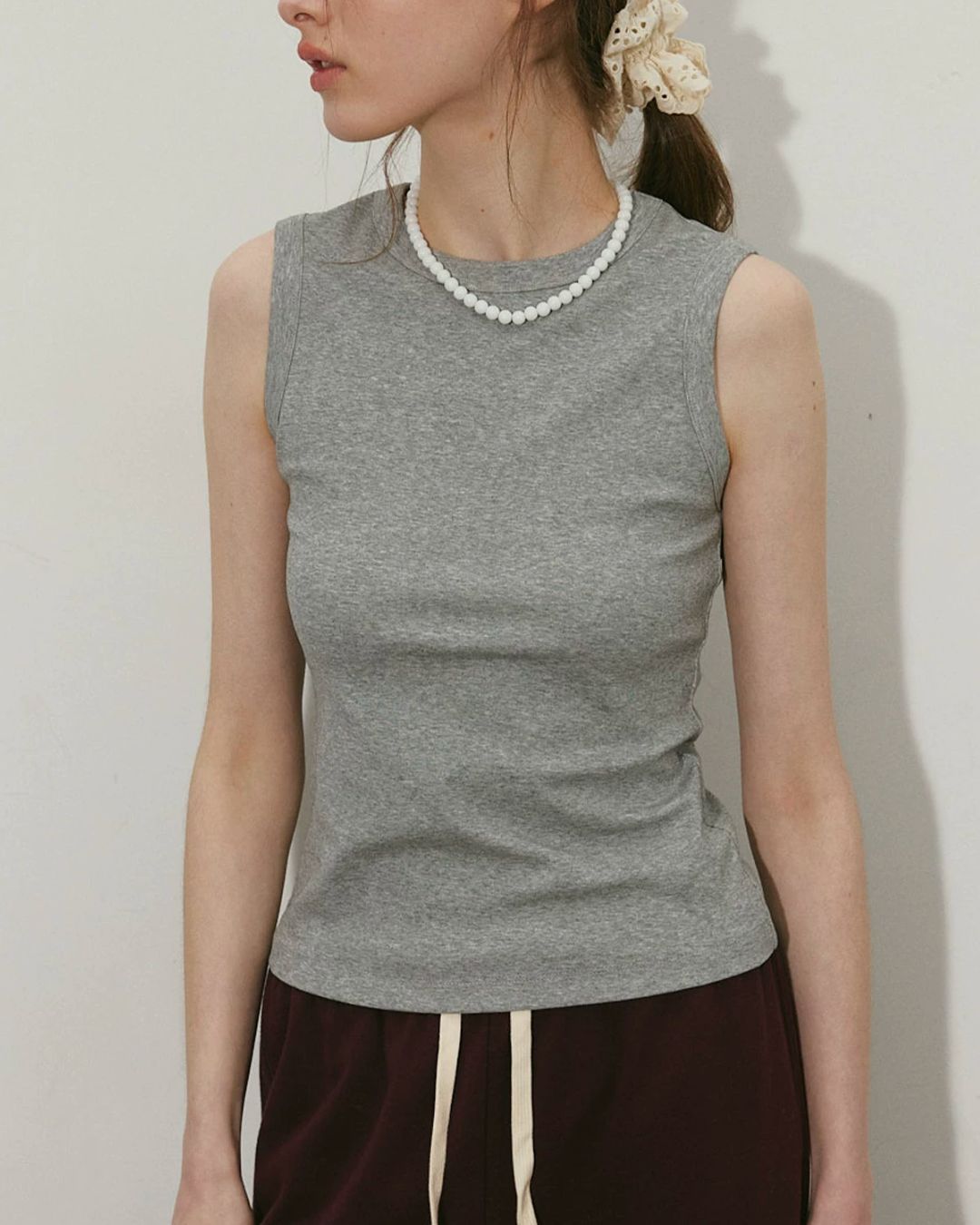 Crew Neck Slim Fit Tank Top　ST003