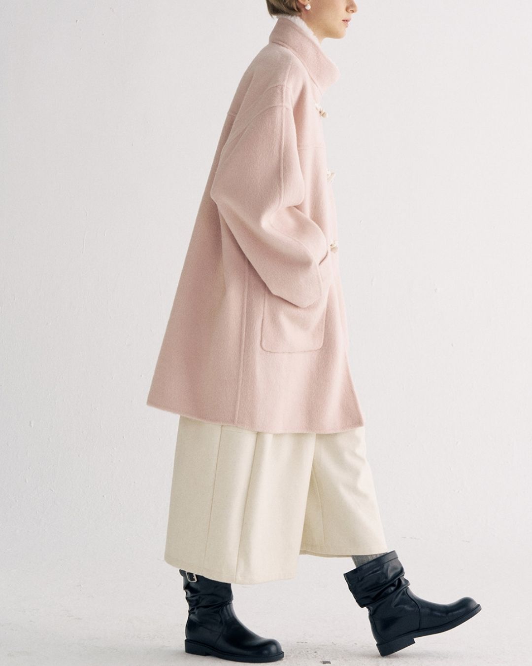 Stand Collar Duffle Check Coat　CT031