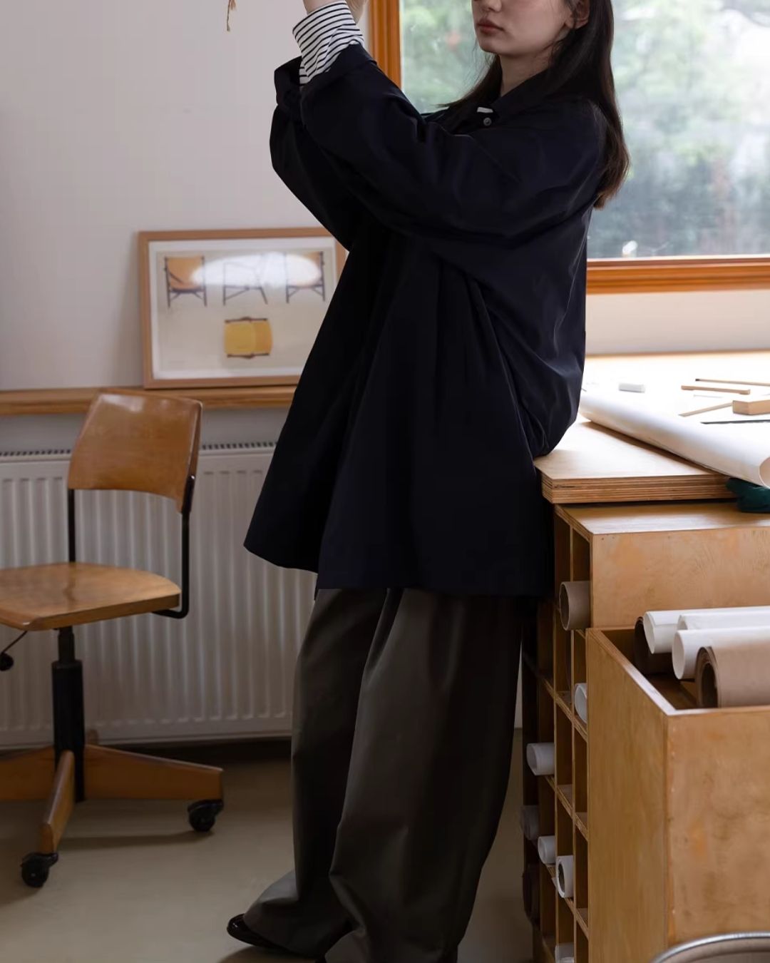 Water-repellent Single-breasted Coat　CT033