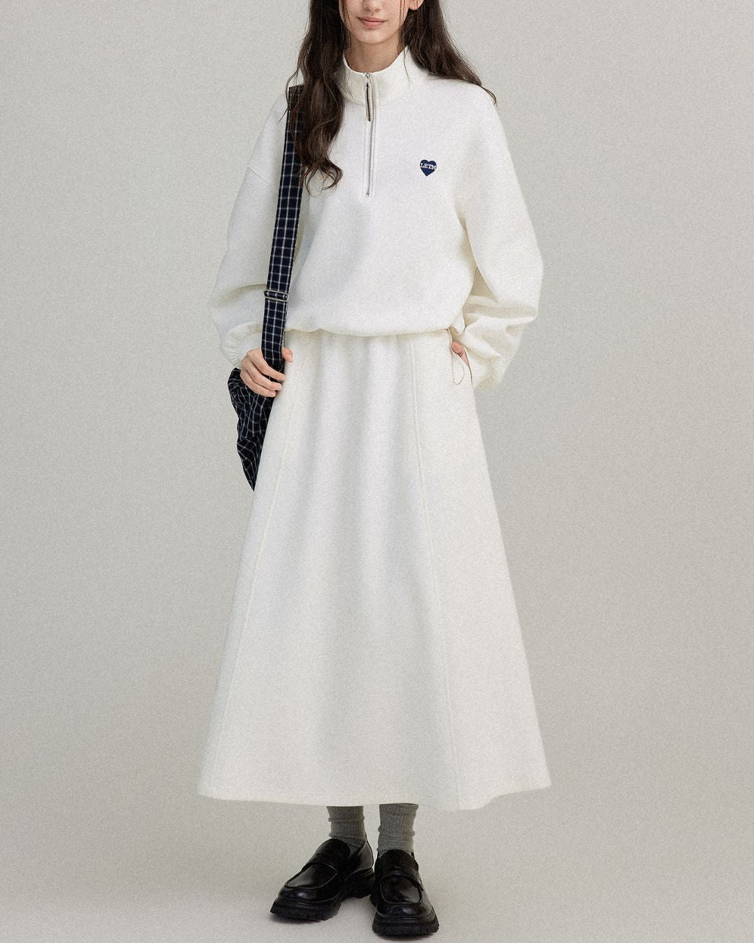 Heart Half-zip Sweat & Skirt　SW004