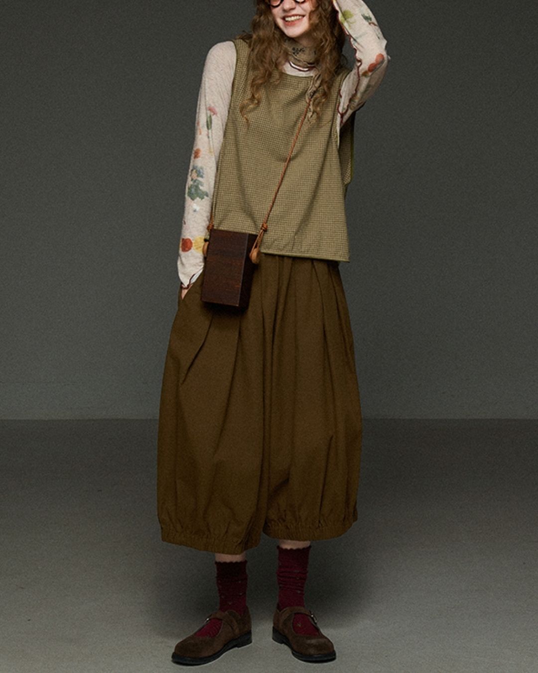 Mellow Frill Stitch Print T-shirt　LT011