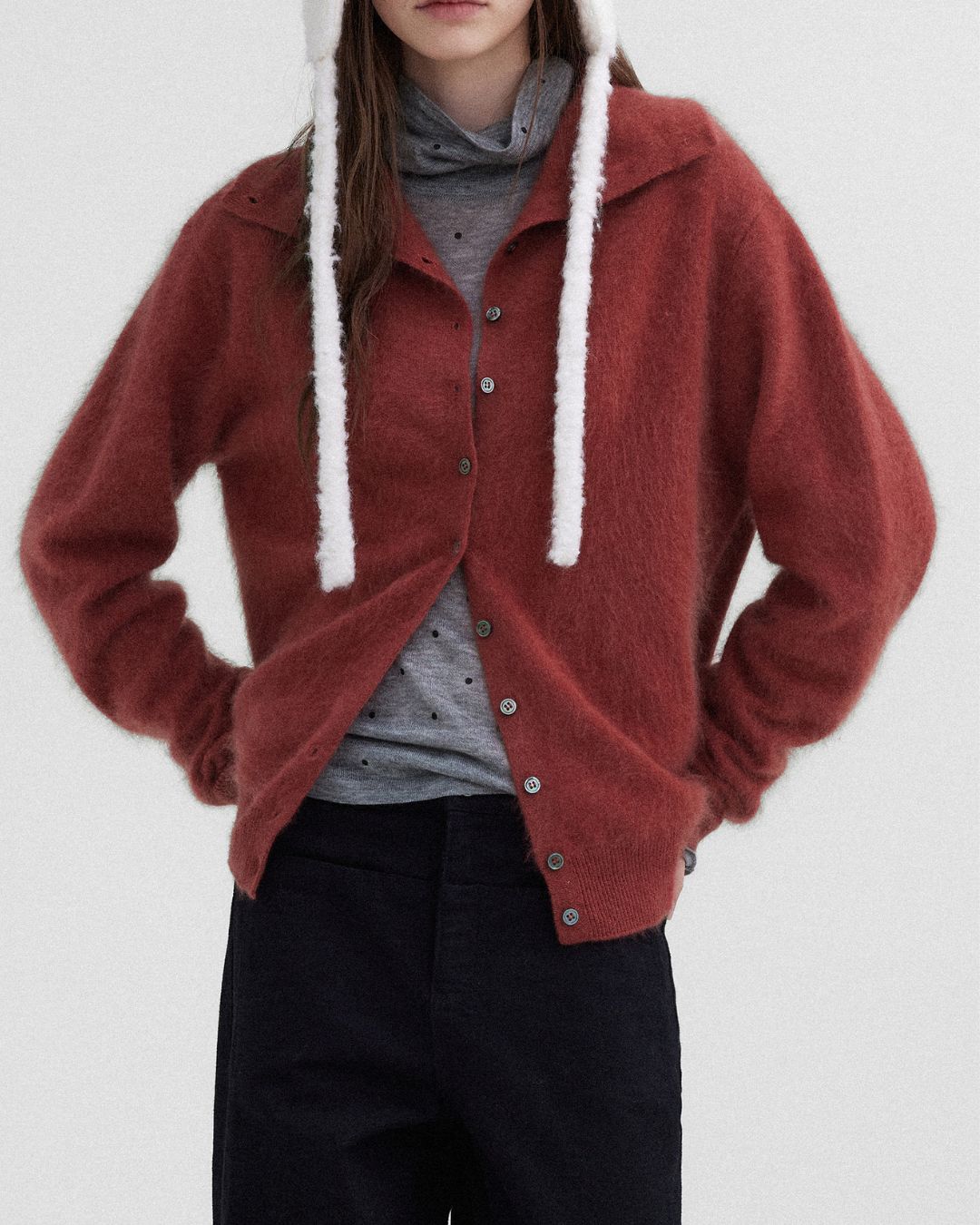 Wool Cashmere Knit Cardigan　KN038