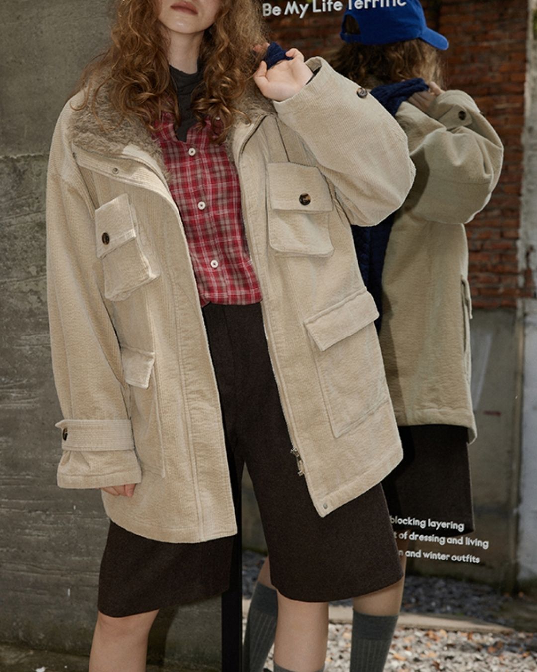 Oversized Checked Cotton Shirt　LS034