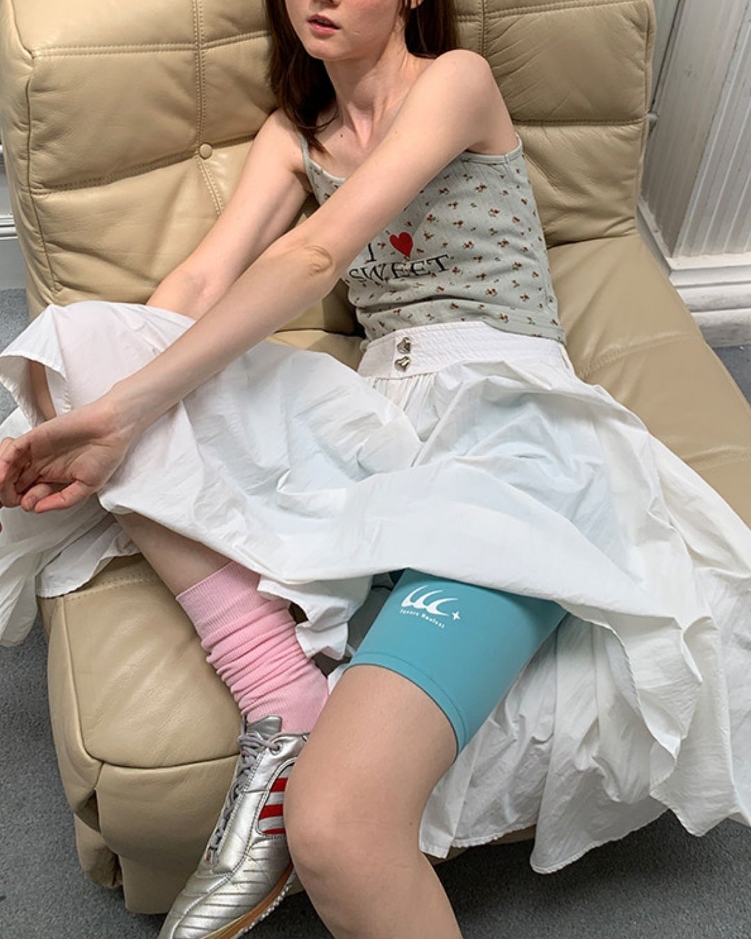 High-waisted Above-the-knee Fitness Pants　SP003