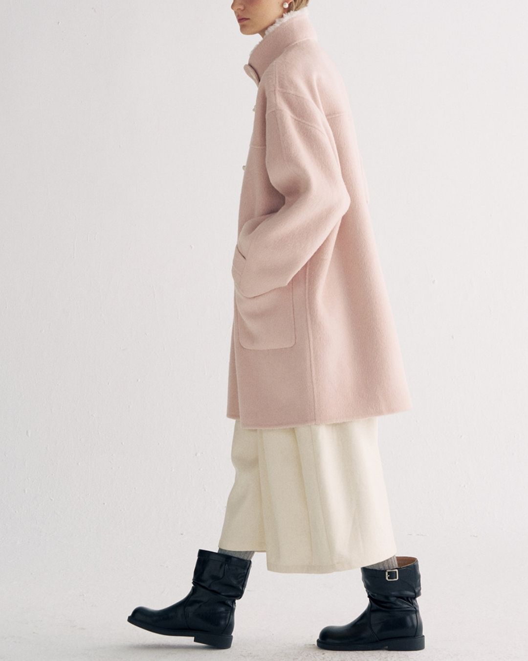 Stand Collar Duffle Check Coat　CT031