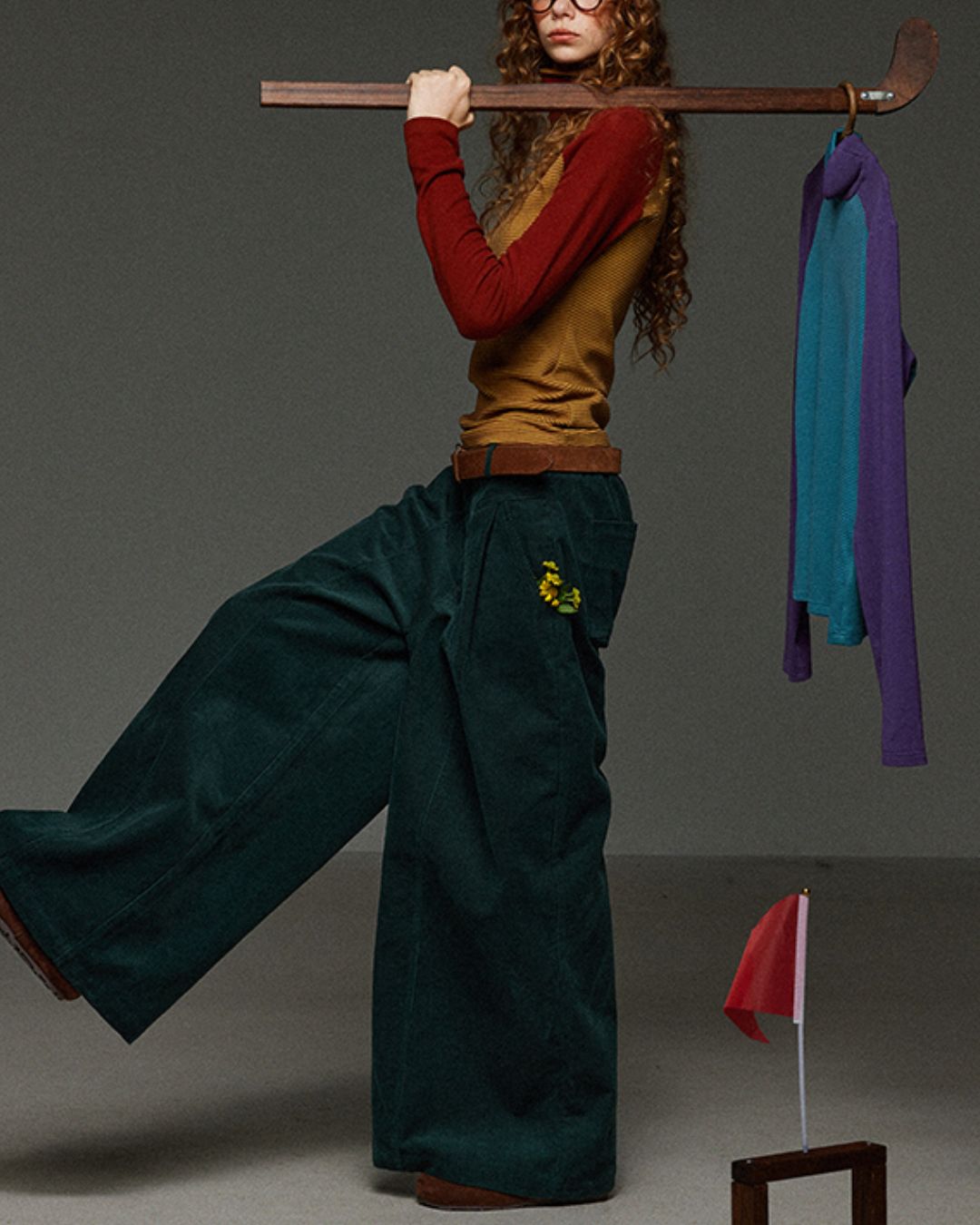 Colorblock Turtleneck T-Shirt　LT017