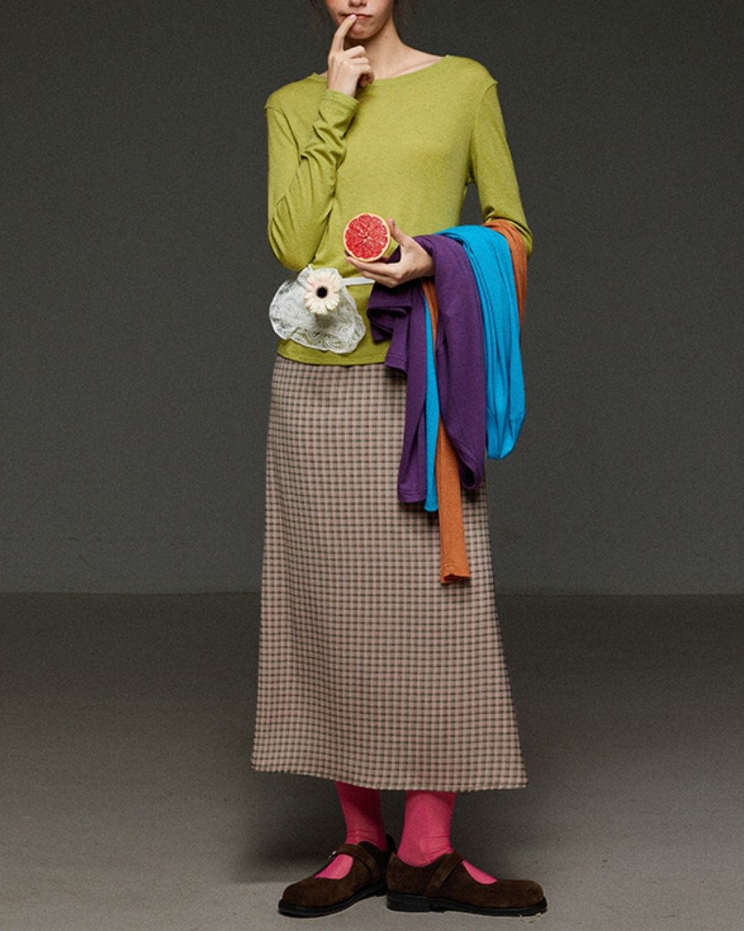 Boat Neck Slim Fit T-shirt　LT012